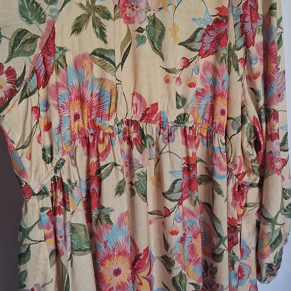 SKIES ARE BLUE Floral Maxi Dress Cream Pink 3X - Picture 9 of 11